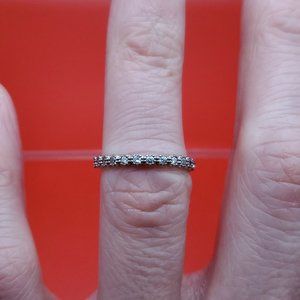 Size 6 925 Sterling Silver Simple Cute CZ Gemstones Ring